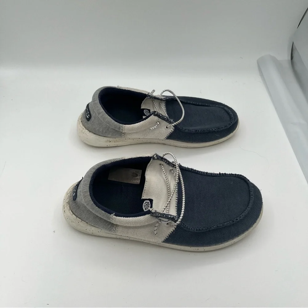 Hey Dude Blue and Grey Moccasins Slip-On Comfort